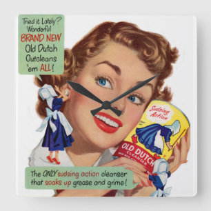 Old Dutch Cleanser lady Square Wall Clock
