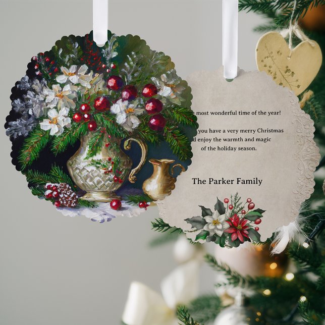 Old Dutch Master Style Christmas Floral  Tree Decoration Card (Creator Uploaded)