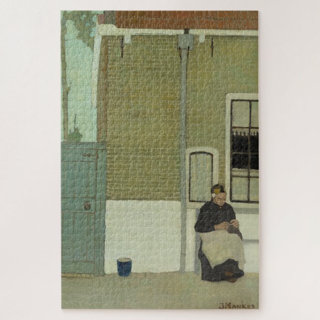 Old Dutch Woman in Front of her House Jigsaw Puzzle (Vertical)