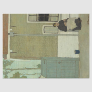 Old Dutch Woman in Front of her House Tissue Paper