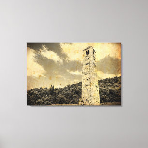 OLD EFFECT PHOTO on on medieval tower canvas print