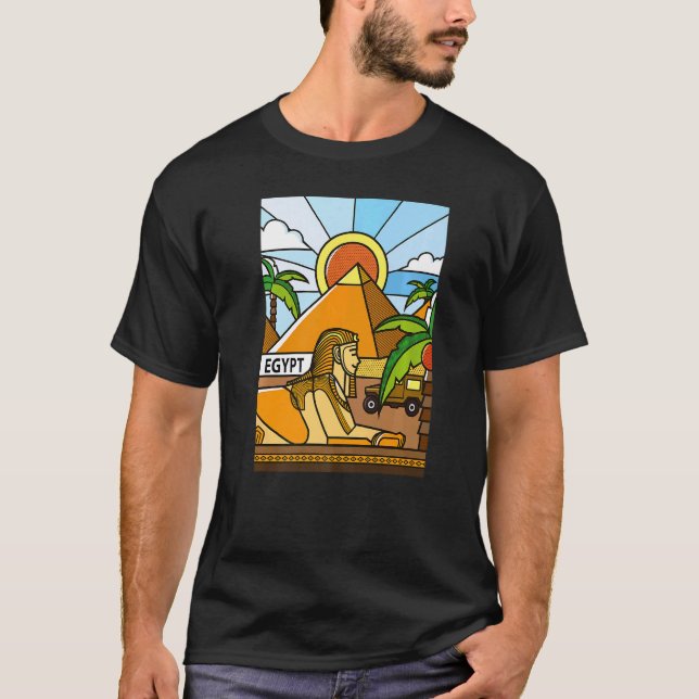 Old Egypt Ancient Egyptian Sphinx & Pyramids Xmas  T-Shirt (Front)