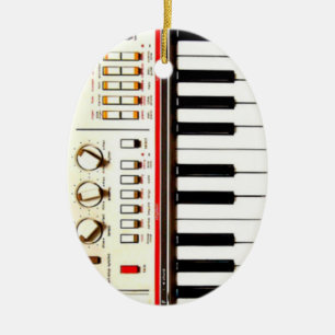 Old Electric Keyboard Ceramic Tree Decoration