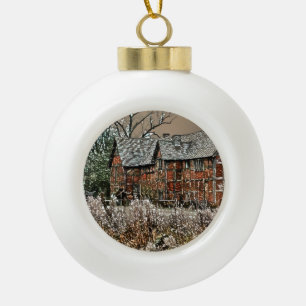 OLD ENGLAND CERAMIC BALL CHRISTMAS ORNAMENT