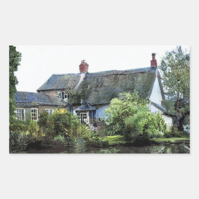 OLD ENGLAND COTTAGE RECTANGULAR STICKER (Front)