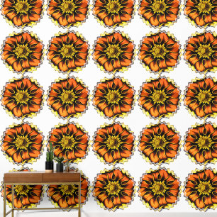 OLD ENGLAND FLOWER STAINED GLASS WINDOW WALLPAPER