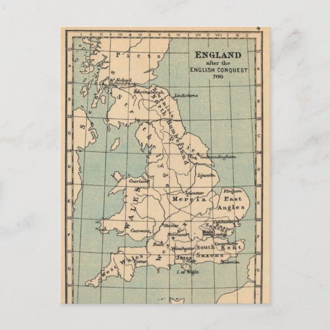 Old England Map Postcard (Front)