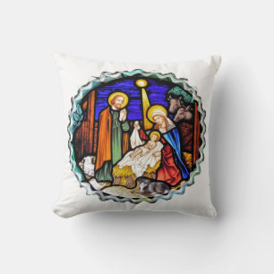 OLD ENGLAND NATIVITY WINDOW CUSHION