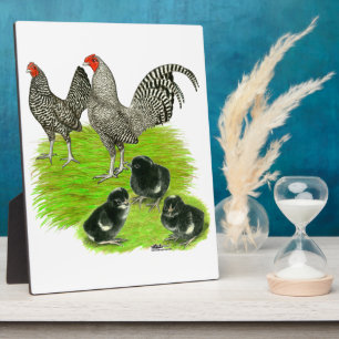 Old English Barred Bantam Family Plaque