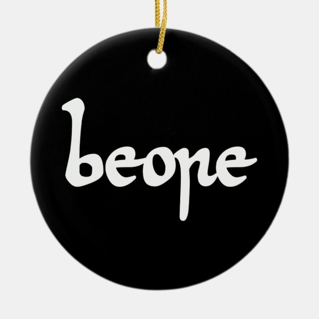 Old English Beer Ceramic Tree Decoration (Front)