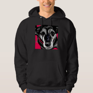 Old English Black Lab Red Hoodie