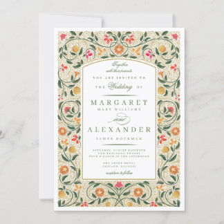 Old English Border Wedding Invitation