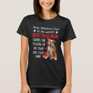 Old English Bulldog Best Dog Mum Valentines Day Fu T-Shirt