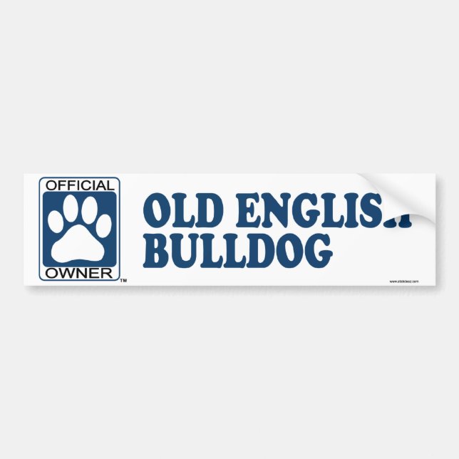 Old English Bulldog Blue Bumper Sticker (Front)