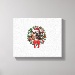 Old English Bulldog Christmas Wreath Decoration Xm Canvas Print