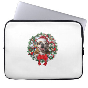 Old English Bulldog Christmas Wreath Decoration Xm Laptop Sleeve