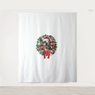 Old English Bulldog Christmas Wreath Decoration Xm Tapestry