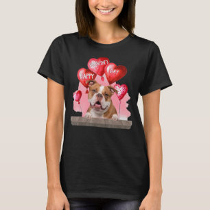 Old English Bulldog Dog Happy Valentines Day Pet D T-Shirt