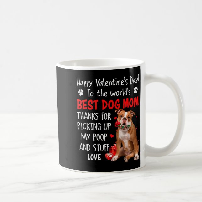 Old English Bulldog Dog Mom Valentines Day Fu  Coffee Mug (Right)
