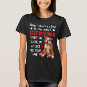Old English Bulldog Dog Mom Valentines Day Fu  T-Shirt