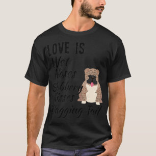 Old English Bulldog Gift Bull Dog Drawing I Love M T-Shirt