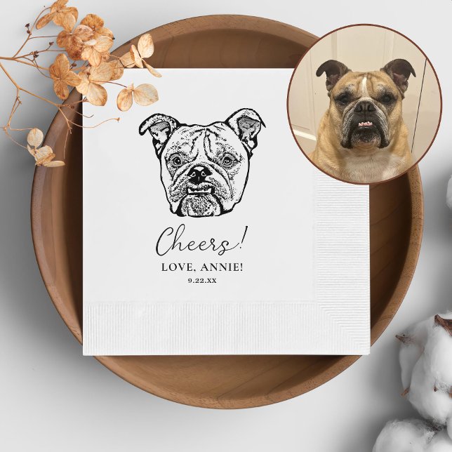 Old English Bulldog Personalised Cheers Napkins (Creator Uploaded)