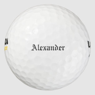 Old English font Personalizable name Golf Balls
