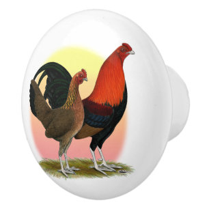 Old English Game Bantam:  BB Red Ceramic Knob