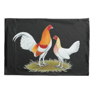 Old English Game Bantam: Red Pyle Pillowcase