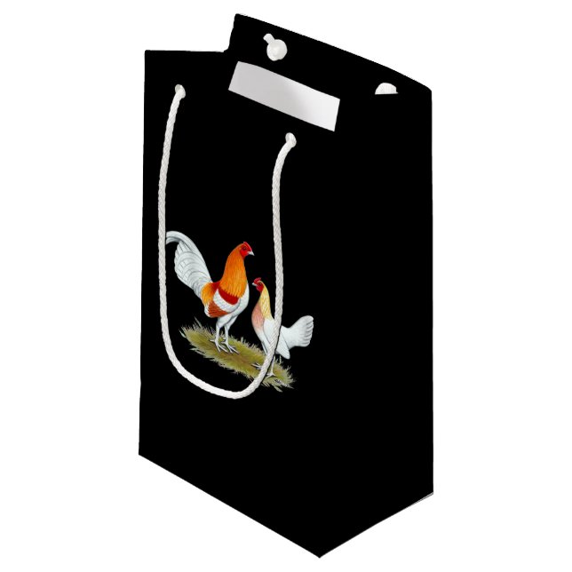 Old English Game Bantam:  Red Pyle Small Gift Bag (Front Angled)