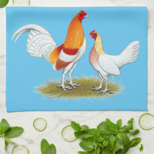 Old English Game Bantam: Red Pyle Tea Towel