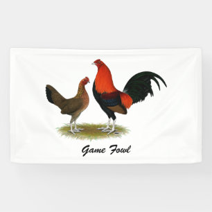 Old English Game Bantams:  BB Red Pair Banner