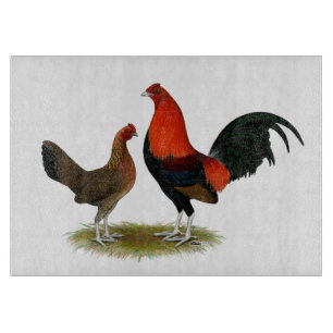 Old English Game Bantams: BB Red Pair Cutting Board