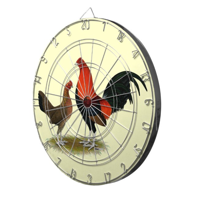 Old English Game Bantams:  BB Red Pair Dartboard (Front Right)