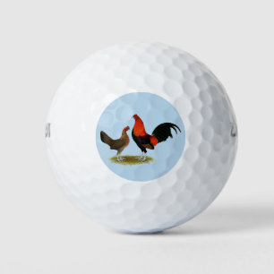 Old English Game Bantams:  BB Red Pair Golf Balls