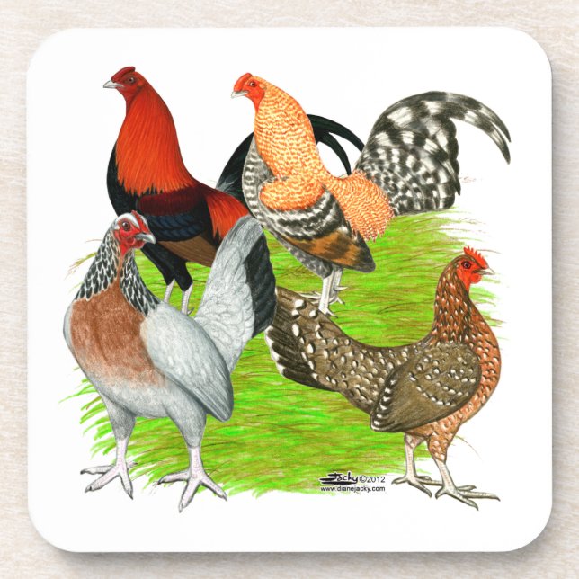 Old English Game Quartet Coaster (Front)