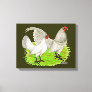 Old English Game Self Blue Canvas Print