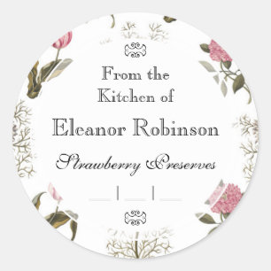 Old English Garden Vintage Floral Pattern Classic Round Sticker