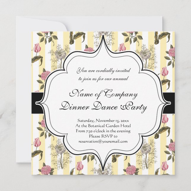 Old English Garden Vintage Floral Pattern Invitation (Front)