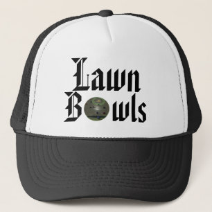 Old English Lawn Bowls Text Design, Trucker Hat