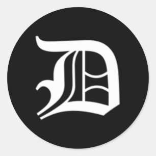 Old English Letter D Classic Round Sticker