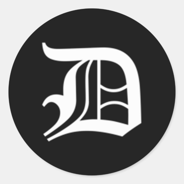 Old English Letter D Classic Round Sticker (Front)