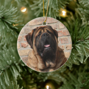 old english Mastiff Ceramic Tree Decoration