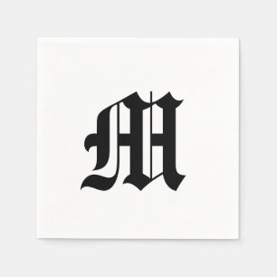 Old English Monogram Initial Napkin