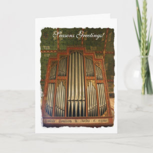 Old English organ Christmas card
