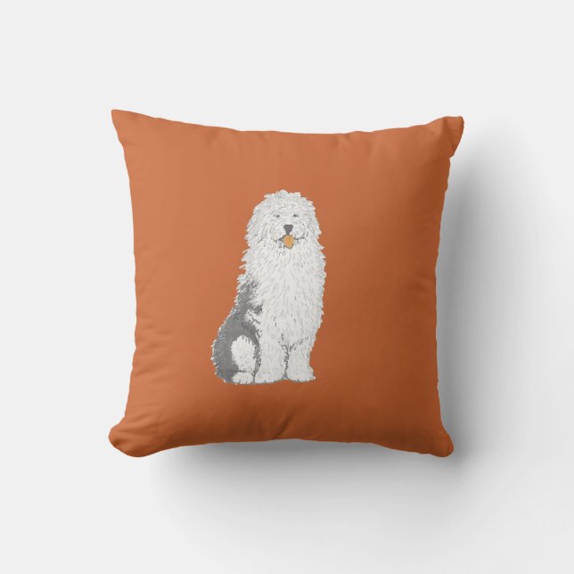 Old English Sheep Dog Throw Pillows (Front)