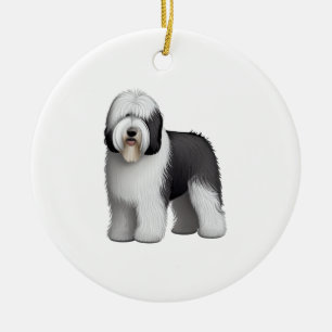 Old English Sheepdog 10 Ceramic Tree Decoration