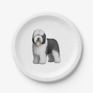 Old English Sheepdog  10 Paper Plate