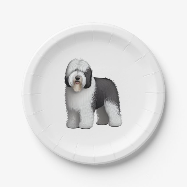 Old English Sheepdog  10 Paper Plate (Front)