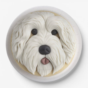 Old English Sheepdog 3D Inspired Paper Plate